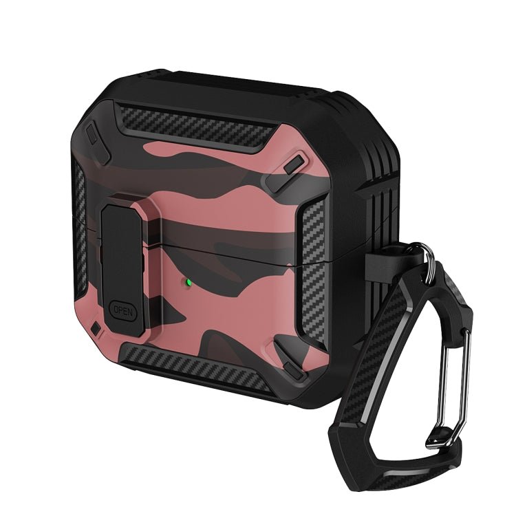 Camouflage Earphone Protective Case with Switch & Hook, For Samsung Galaxy Buds3 / 3 Pro - ORIWHIZ