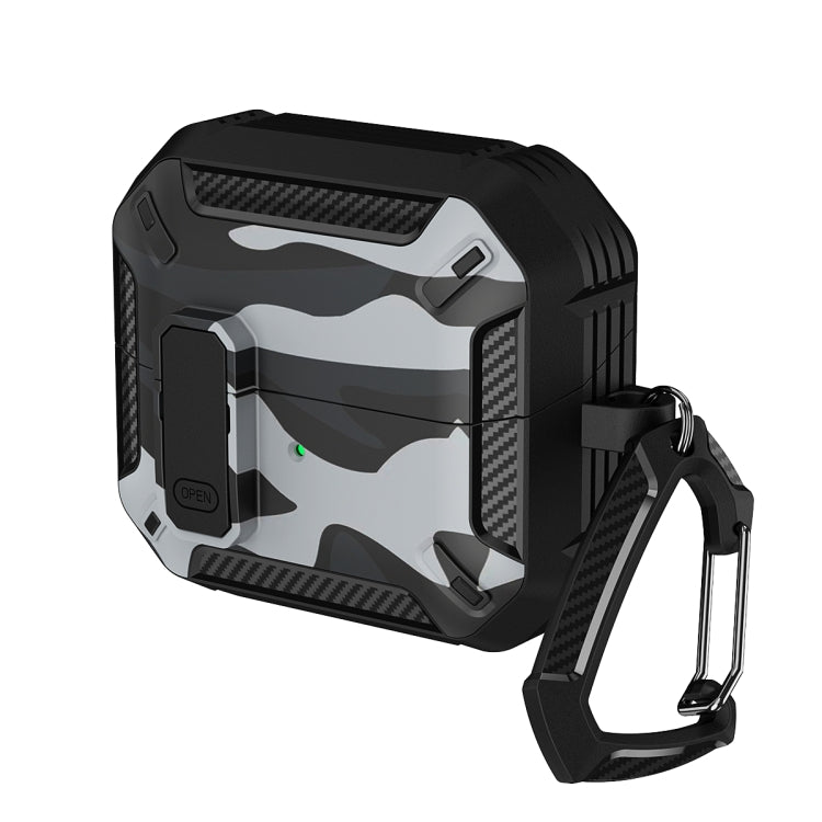 Camouflage Earphone Protective Case with Switch & Hook, For Samsung Galaxy Buds3 / 3 Pro - ORIWHIZ