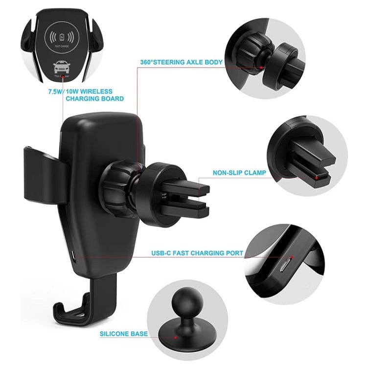 Car Air Outlet Bracket Wireless Charger Qi Standard Wireless Charger - ORIWHIZ