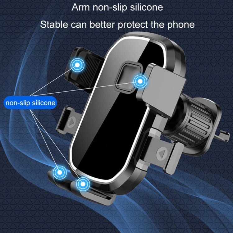 Car Air Outlet Hook Firmly Navigation Mobile Phone Holder, Mirror Black - ORIWHIZ