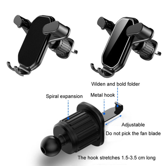 Car Air Outlet Upside - down Hook Strong Mobile Phone Holder, Cool Black, High - grade Black - ORIWHIZ