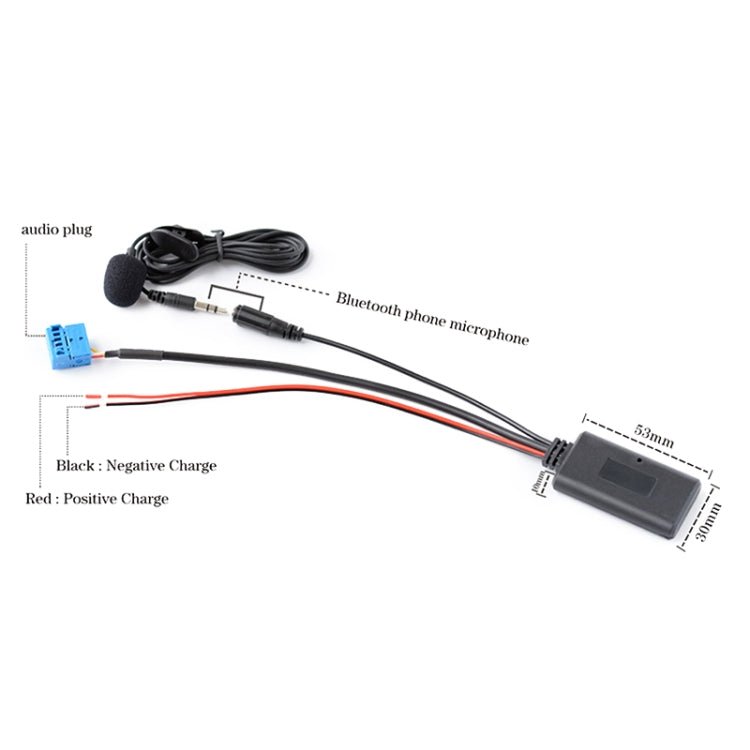 Car AUX Bluetooth Wireless Music Audio Cable + MIC Phone for Alpine KCE - 236B 9870/9872, For Alpine KCE - 236B 9870/9872 - ORIWHIZCar Replacement PartsDIY CablesIn Car