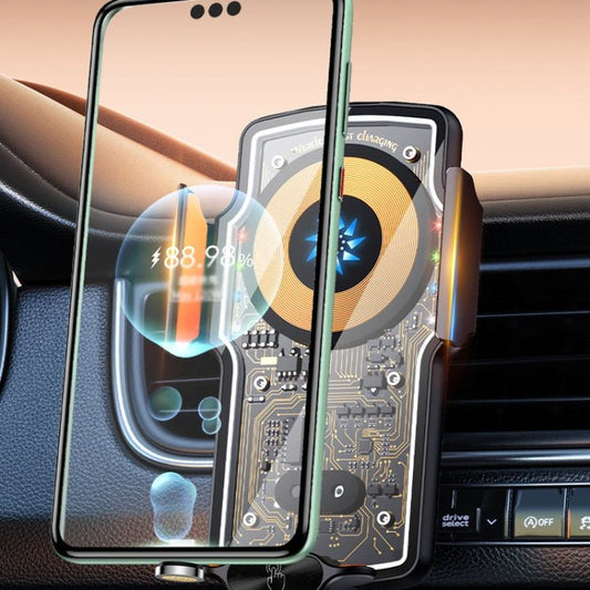 Car Magsafe Wireless Charger Transparent Induction 120W Fast Charging Universal Mobile Phone Bracket, Wireless Charger Mobile Phone Bracket - ORIWHIZ
