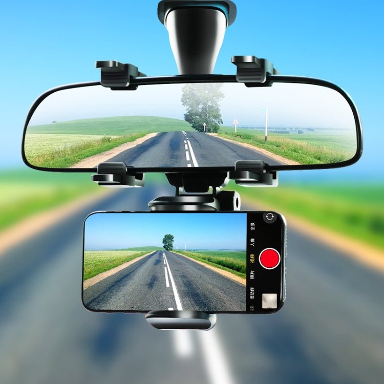 Car Rearview Mirror Mobile Phone Bracket Navigation Recorder Rotating Holder, Car Rearview Mirror Phone Bracket - ORIWHIZ