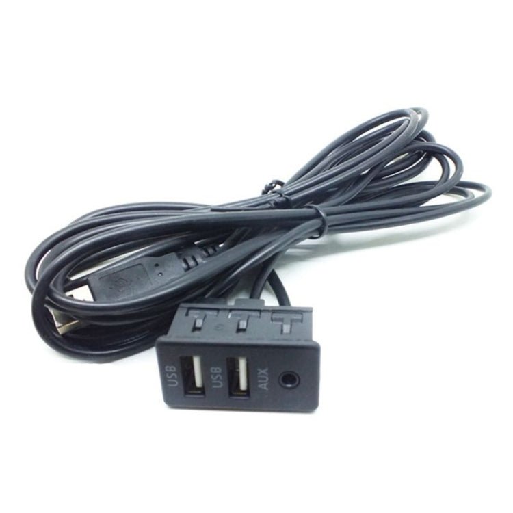 Car Universal Modification Dual USB +AUX Interface Charging Seat, USB+USB+AUX - ORIWHIZCar Replacement PartsDIY CablesIn Car