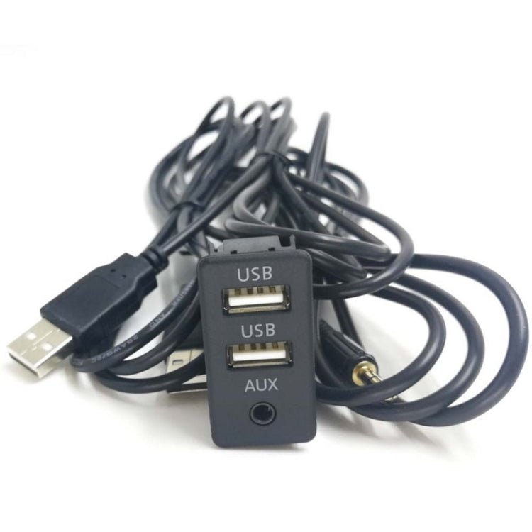Car Universal Modification Dual USB +AUX Interface Charging Seat, USB+USB+AUX - ORIWHIZCar Replacement PartsDIY CablesIn Car