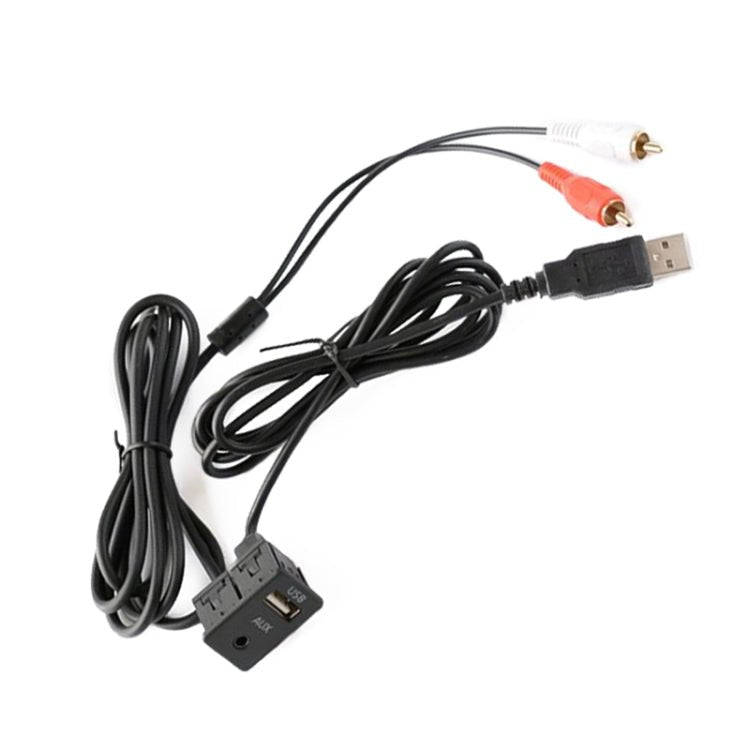 Car Universal Modified USB AUX Extension Cable USB+2RCA Lotus Male Switch Holder for Alpine / Pioneer, USB AUX Extension Cable - ORIWHIZCar Replacement PartsDIY CablesIn Car