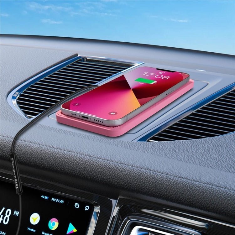 Car Waterproof Wireless Charger With Additional Cover And Anti - slip Mat, C1PRO Pink - ORIWHIZ