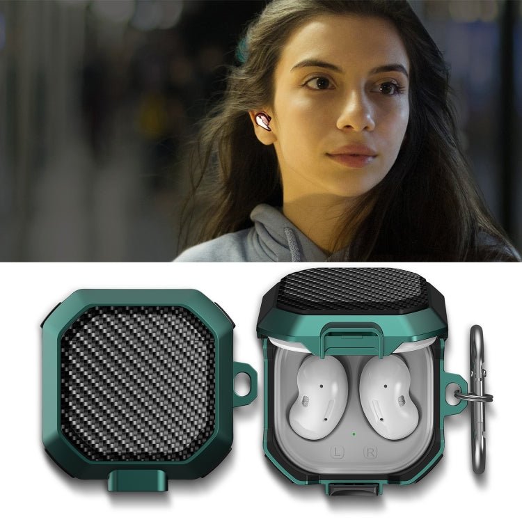 Carbon Fiber Texture Anti - fall Earphones Case with Switch, For Samsung Galaxy Buds Live/Buds Pro/Buds 2/2 Pro - ORIWHIZ