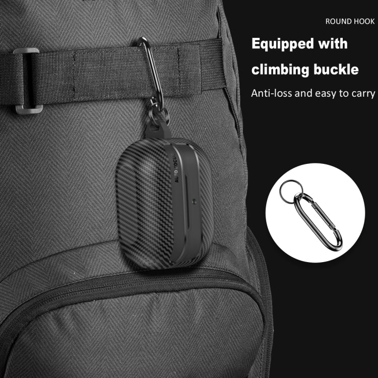Carbon Fiber Texture Earphone Protective Case with Carabiner, For Samsung Galaxy Buds3 / 3 Pro - ORIWHIZ