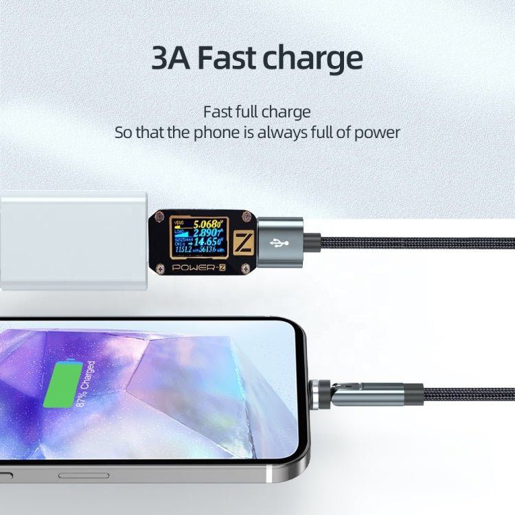 CC57 Rotary Magnetic Fast Charging Data Cable, Style:, 1m + Type - C / USB - C + Red, 1m + Type - C / USB - C + Black, 2m + Type - C / USB - C + Red, 2m + Type - C / USB - C + Black - ORIWHIZ