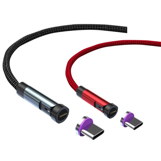 CC57 Rotary Magnetic Fast Charging Data Cable, Style:, 1m + Type - C / USB - C + Red, 1m + Type - C / USB - C + Black, 2m + Type - C / USB - C + Red, 2m + Type - C / USB - C + Black - ORIWHIZ