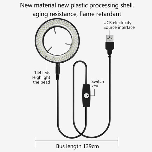 Cell Phone Repair 144 Beads Microscope Ring Light Source, MY - 037 144 Beads - ORIWHIZ