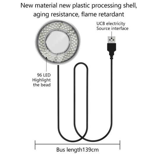 Cell Phone Repair Microscope Ring Polarized LED Light Source Lamps 96 Beads Anti - Glare Fill Lights, MY - 038 96 Beads - ORIWHIZ