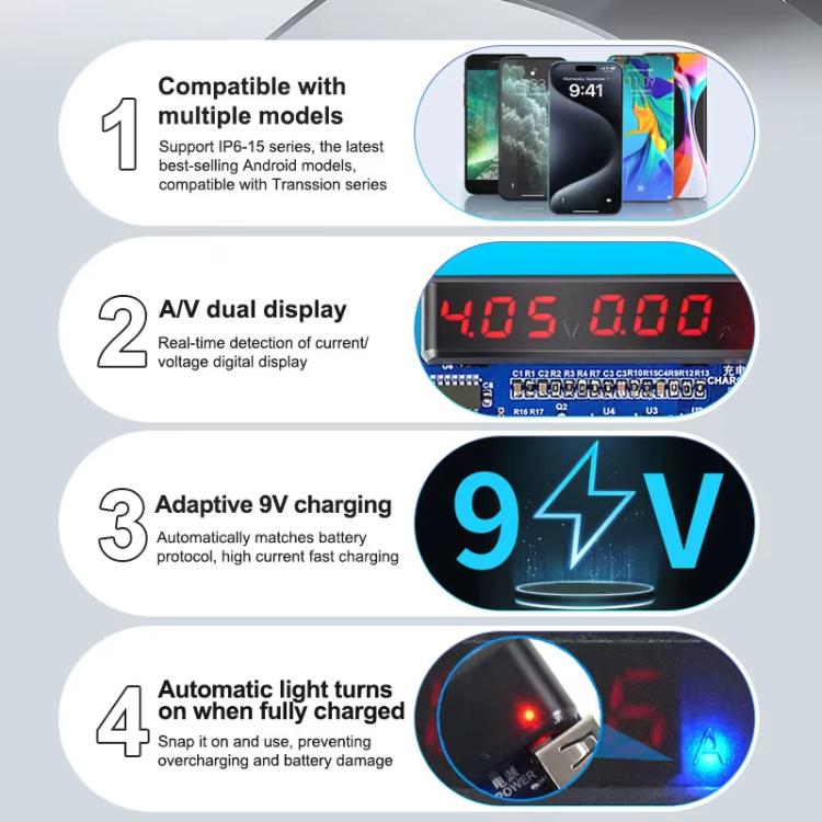 Charging Activation Fixture 5 - 9V Adaptive Voltage Support iPhone 16 Series and Android Models, SUNSHINE SS - 916 Ultra - ORIWHIZ