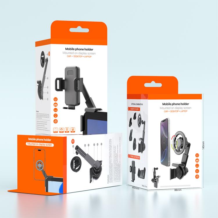 Clip On Universal Car Computer Monitor Mount 360 Degree Rotation Phone Holder Stand - ORIWHIZ