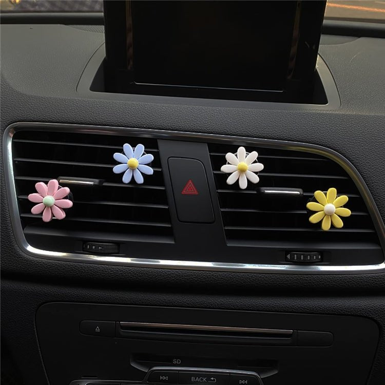 Colorful Daisy Car Decorative Air Vent Aromatherapy Clip, Blue, Pink, White, Yellow - ORIWHIZ