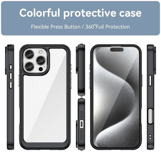 Colorful Series Acrylic + TPU Phone Case, For iPhone 16 Pro Max, For iPhone 16 Pro, For iPhone 16 Plus, For iPhone 16, iPhone 16e, For iPhone 15 Pro Max, For iPhone 15 Pro, For iPhone 15 Plus, For iPhone 15 - ORIWHIZApple AccessoriesiPhone 16 Pro MaxiPhone 16 Pro Max Cases