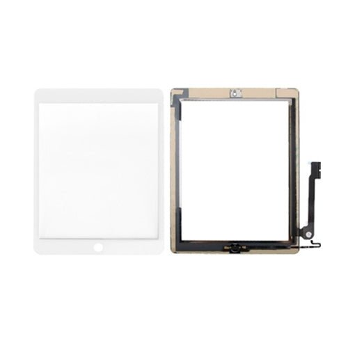 Controller Button + Home Key Button PCB Membrane Flex Cable + Touch Panel Installation Adhesive Touch Panel for iPad 4, For iPad 4 - ORIWHIZ