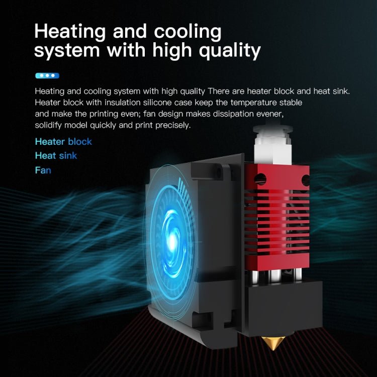 Creality 24V 40W Extruder Full Nozzle Hot End Kit with Nozzle Extruder+Cooling Fan+Shell for Ender - 3 3D Printer - ORIWHIZ