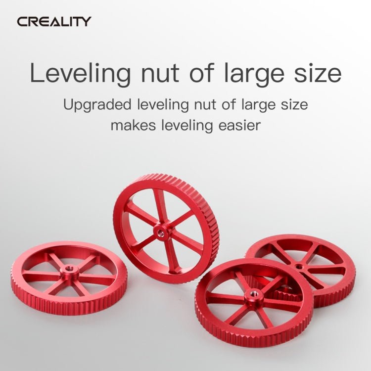 Creality Metal Red Hand Screwed Leveling Nut for Ender - 3 / Ender - 3 Pro / Ender - 3 V2 / CR - 10 Pro V2 3D Printer - ORIWHIZ
