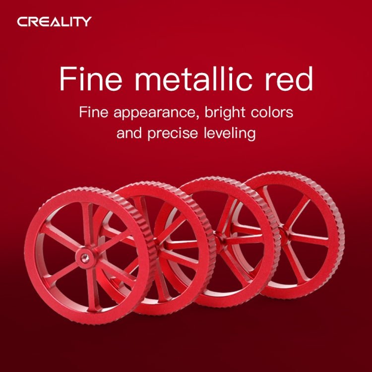 Creality Metal Red Hand Screwed Leveling Nut for Ender - 3 / Ender - 3 Pro / Ender - 3 V2 / CR - 10 Pro V2 3D Printer - ORIWHIZ