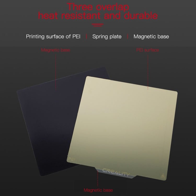 Creality PEI Priting Plate Double - sided PEI Spring Steel Sheet with Magnetic Base for Ender - 3 3D Printer Part - ORIWHIZ