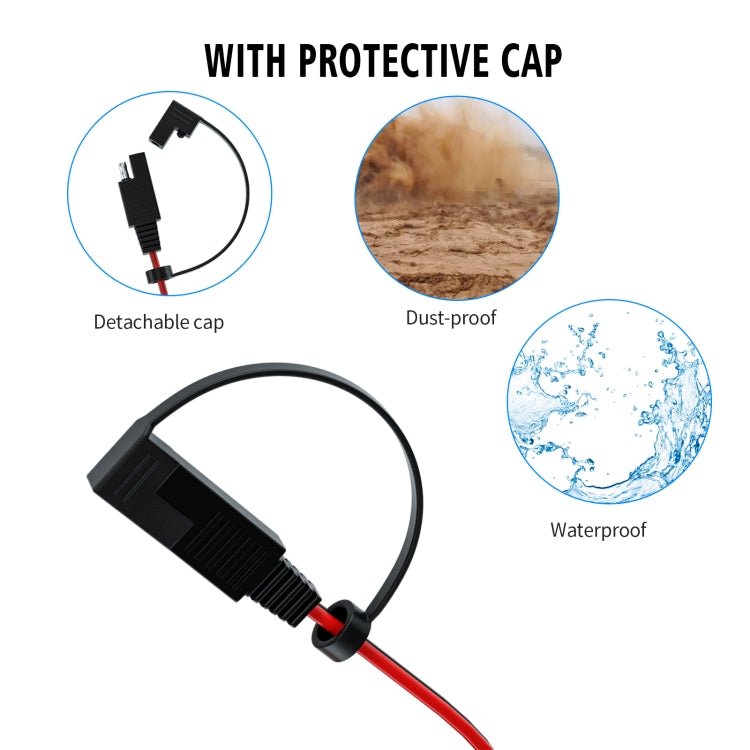 CS - 1423A1 1.4m OT Terminal Cable with SAE Socket + 10A Fuse, CS - 1423A1 - ORIWHIZCar Replacement PartsDIY CablesIn Car
