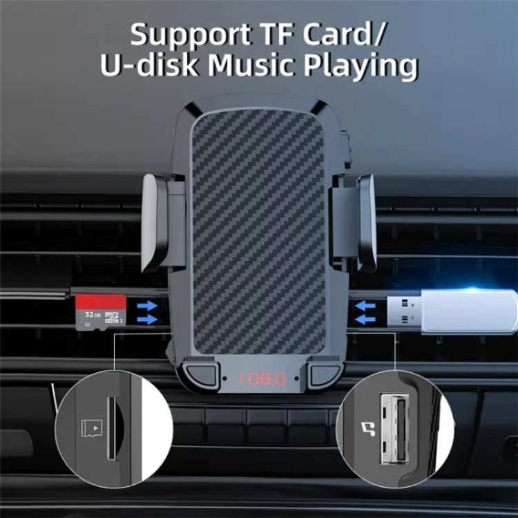CS14 Car Interior Air Vent Mount Phone Stand MP3 Player FM Bluetooth Transmitter, CS14 - ORIWHIZ