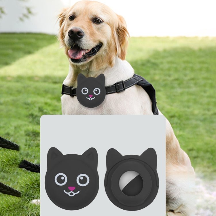Cute Cartoon Pet Collar Anti - lost Tracker Silicone Case For AirTag, Serious Face, Naughty Smiley, Hanhan Smile - ORIWHIZ