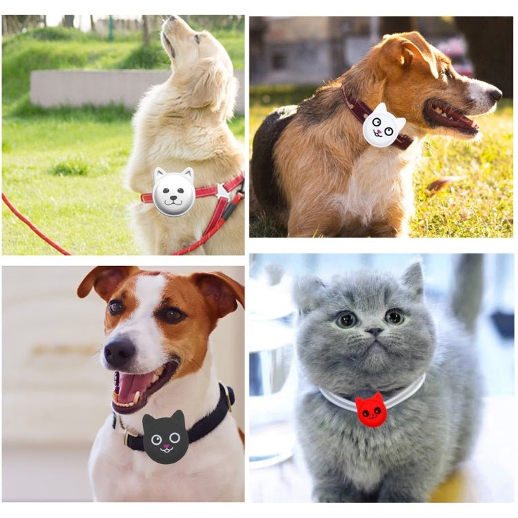 Cute Cartoon Pet Collar Anti - lost Tracker Silicone Case For AirTag, Serious Face, Naughty Smiley, Hanhan Smile - ORIWHIZ