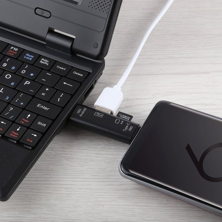 D - 188 3 in 1 TF & USB to Micro USB & Type - C Card Reader OTG Adapter Connector - ORIWHIZ