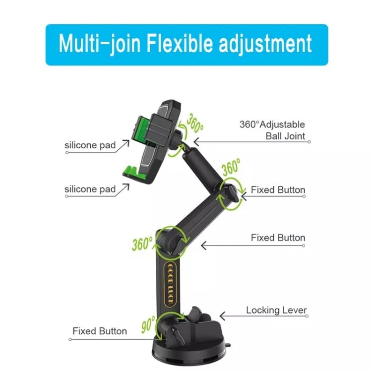 D001 Mount For Truck Excavator Forklift Long Arm Sturdy Cell Phone Holder, D001 - ORIWHIZ