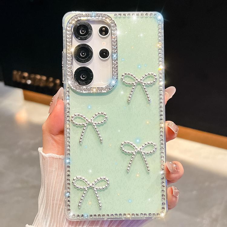 Diamond Glitter Bow - knot Four - Corner Shockproof Phone Case, For Samsung Galaxy S23 Ultra 5G - ORIWHIZGalaxy S23 Ultra 5GGalaxy S23 Ultra 5G CasesSamsung Accessories