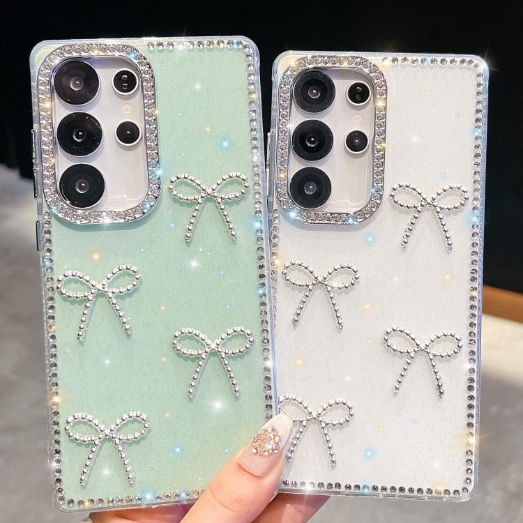 Diamond Glitter Bow - knot Four - Corner Shockproof Phone Case, For Samsung Galaxy S23 Ultra 5G - ORIWHIZGalaxy S23 Ultra 5GGalaxy S23 Ultra 5G CasesSamsung Accessories