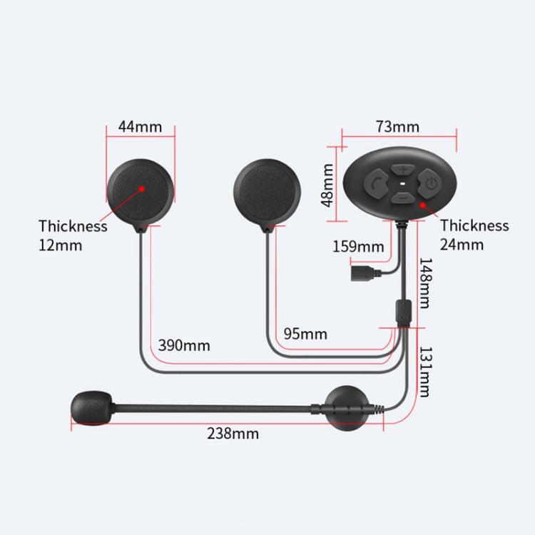 Dier DK12 800m Helmet Wireless Bluetooth Headset 5.0 Waterproof Double Motorcycle Call Headset With Intercom Function, DK12 - ORIWHIZConsumer ElectronicsMotorcycle Walkie TalkieWalkie Talkie