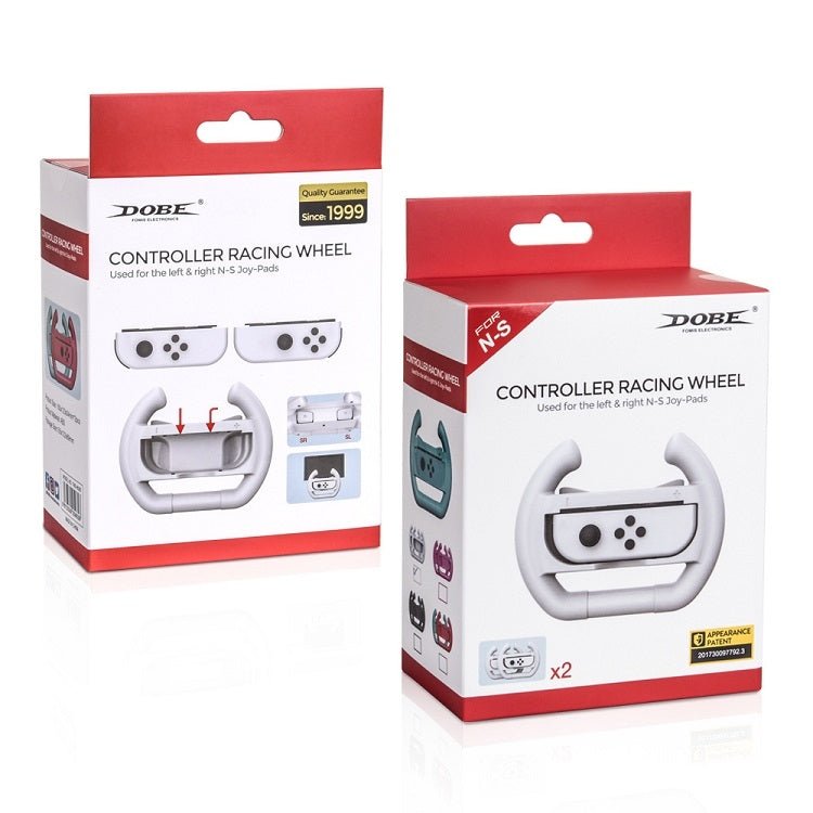 DOBE Left And Right Handle Steering Wheel For Switch OLED / Switch, Specification:, White(2PCS/Pack), Black(2PCS/Pack), Red + Blue(2PCS/Pack) - ORIWHIZDOBENintendo AccessoriesNintendo Accessories Gamepads
