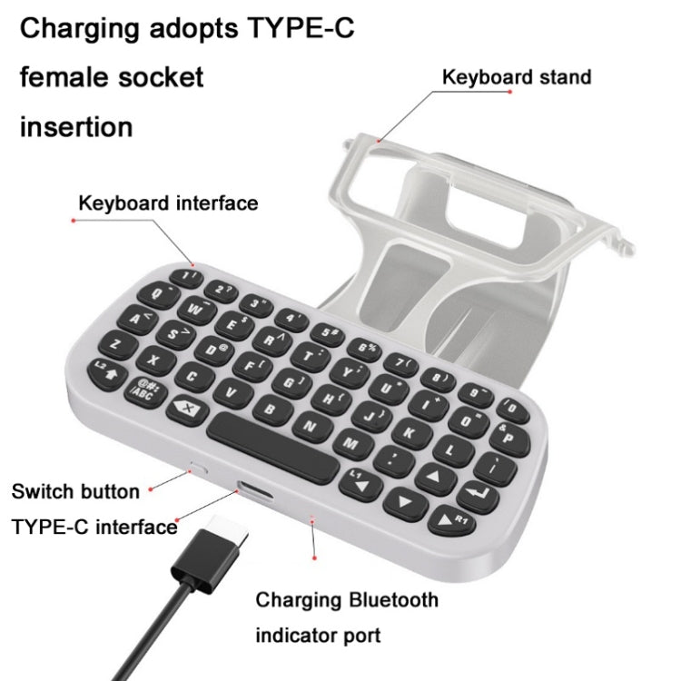 DOBE TP5 - 0556 Bluetooth Keyboard Wireless Gamepad With Headphone Jack For PS5, TP5 - 0556 Bluetooth Keyboard - ORIWHIZDOBESony AccessoriesSony Accessories Gamepads