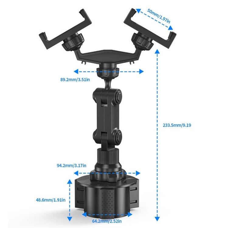 Double Chuck Rotary Multifunctional Cup Holder Mobile Phone Holder, Double Chuck Phone Holder - ORIWHIZ