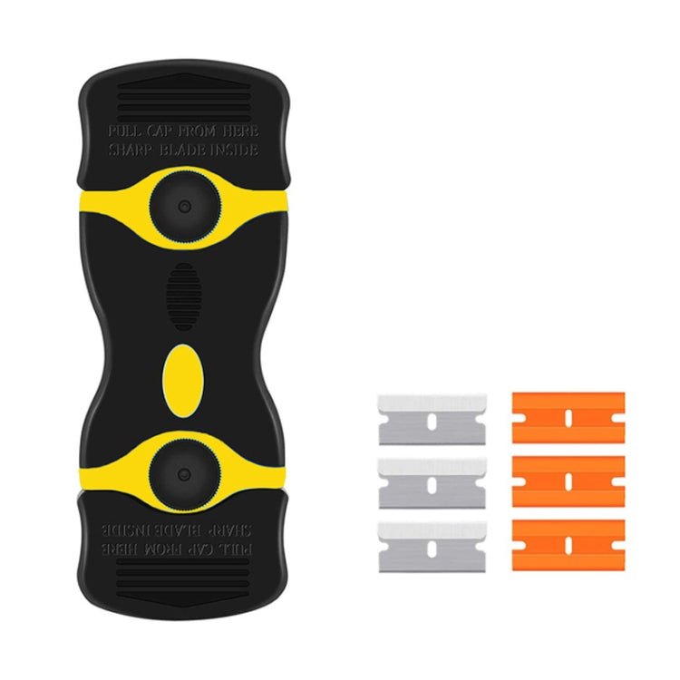 Double Headed Scraper Blade Glue Squeegee Remover Cleaner Tool, Double Headed (Orange), Double Headed (Blue), Double Headed (Yellow) - ORIWHIZ
