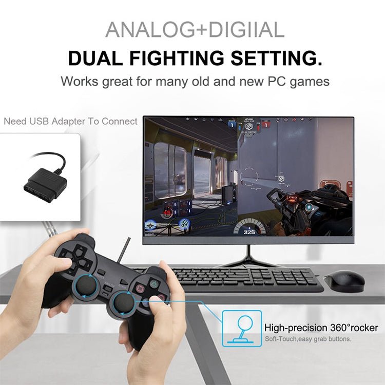 Double Vibration Joypad Wired Game Controle Handle For PS2 - ORIWHIZSony AccessoriesSony Accessories GamepadsToys & Hobbies