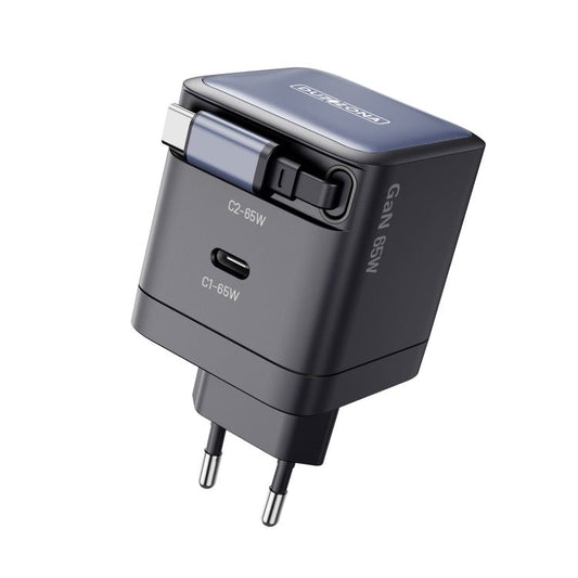 DUZZONA T10 PD 65W GaN Mini Type - C / USB - C Fast Charger with Cable, T10, EU Plug - ORIWHIZ