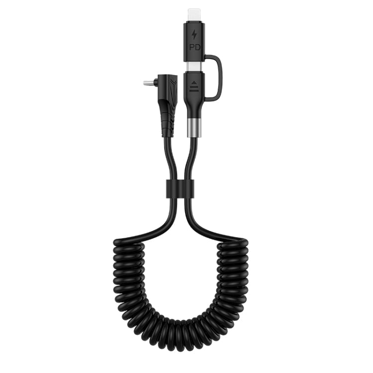 Elbow Spring Charging Data Cable, Length: 1.5m, Type - C to 8 Pin, Type - C to 8 Pin + Type - C - ORIWHIZ