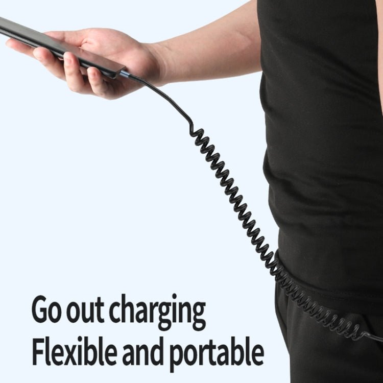 Elbow Spring Charging Data Cable, Length: 1.5m, Type - C to 8 Pin, Type - C to 8 Pin + Type - C - ORIWHIZ