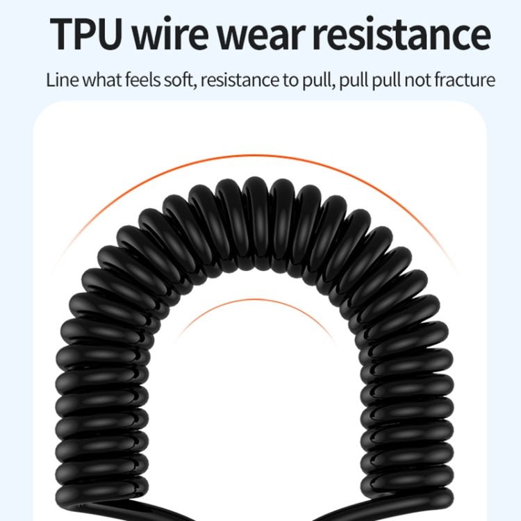 Elbow Spring Charging Data Cable, Length: 1.5m, Type - C to 8 Pin, Type - C to 8 Pin + Type - C - ORIWHIZ