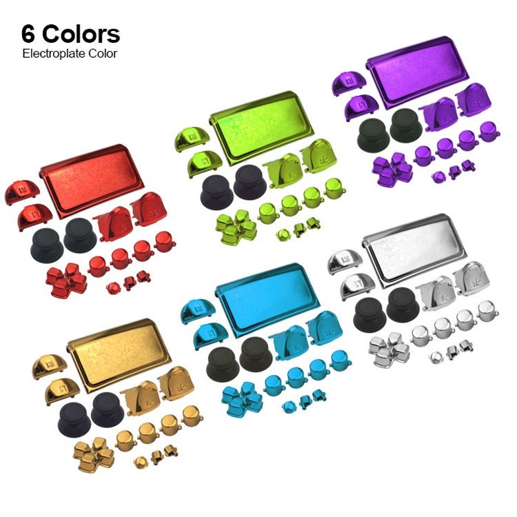 Electroplating Button Set For PS4 Slim, Red, Gold, Purple, Green, Blue, Silver - ORIWHIZ
