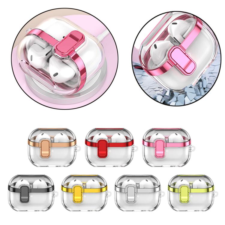 Electroplating Transparent Earphone Protective Case with Security Lock, For Samsung Galaxy Buds3 / 3 Pro - ORIWHIZ