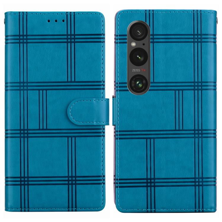 Embossed Checkered Leather Phone Case, For Sony Xperia 1 VII, For Sony Xperia 10 VI, For Sony Xperia 1 VI - ORIWHIZMobile AccessoriesSonySony Cases