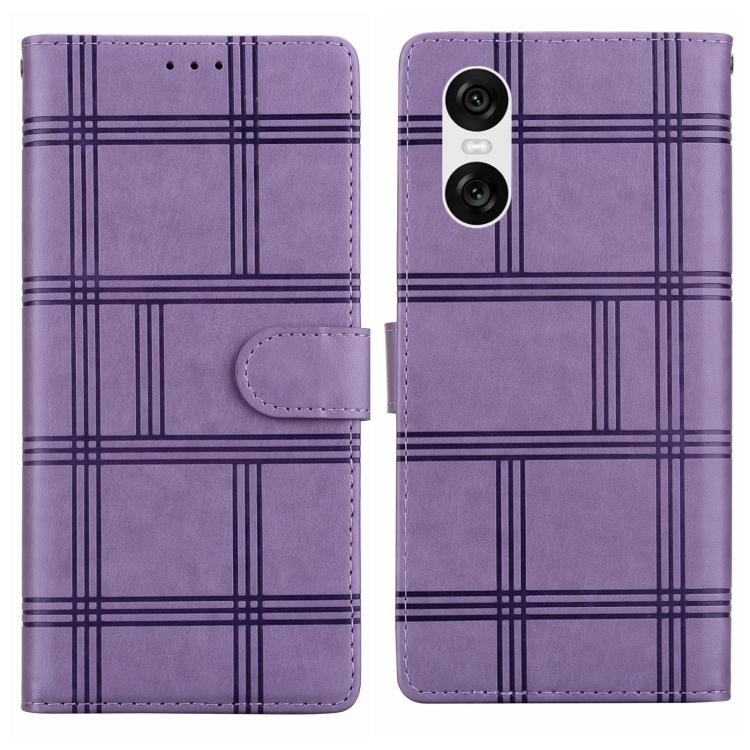 Embossed Checkered Leather Phone Case, For Sony Xperia 1 VII, For Sony Xperia 10 VI, For Sony Xperia 1 VI - ORIWHIZMobile AccessoriesSonySony Cases