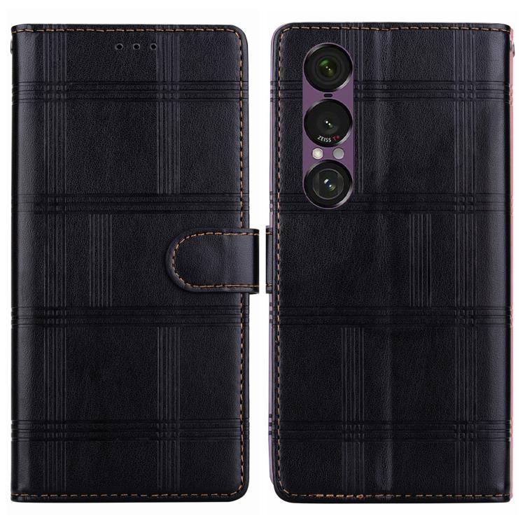Embossed Checkered Leather Phone Case, For Sony Xperia 1 VII, For Sony Xperia 10 VI, For Sony Xperia 1 VI - ORIWHIZMobile AccessoriesSonySony Cases